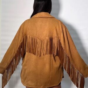 Women's Leather Suede NWT Fringe Jacket